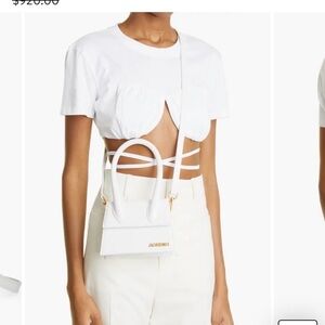 Jacquemus White Crossbody Bag with Gold Details